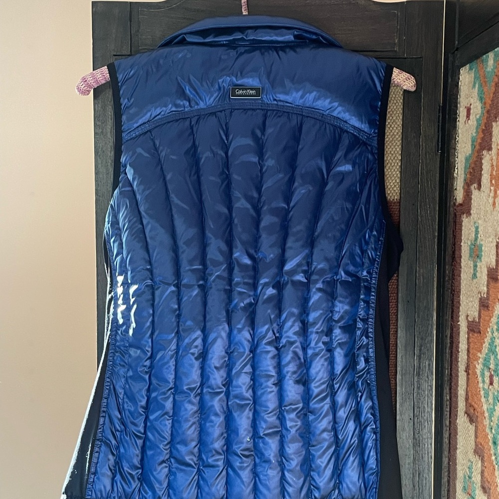 Calvin Klein Women's Shiny Navy Vest